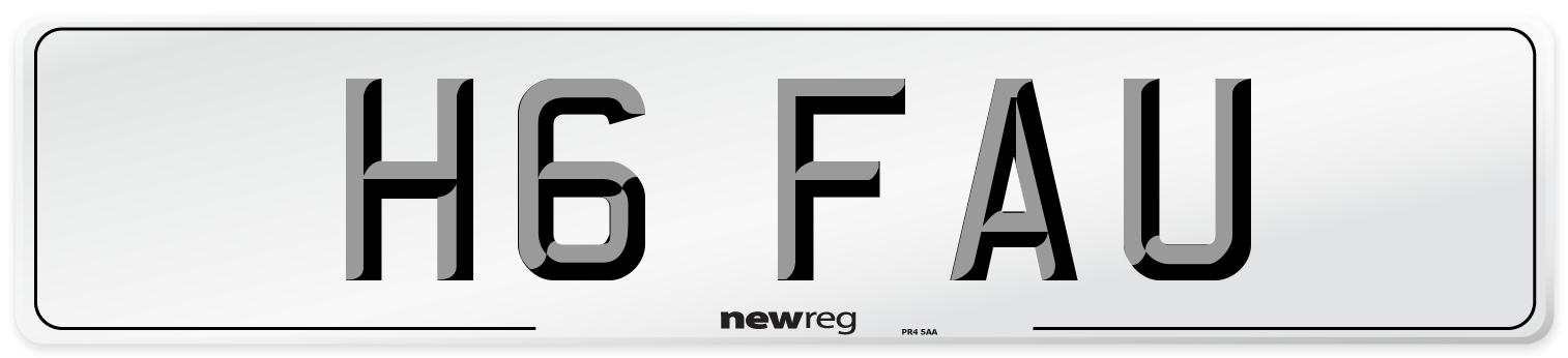 H6 FAU Number Plate from New Reg